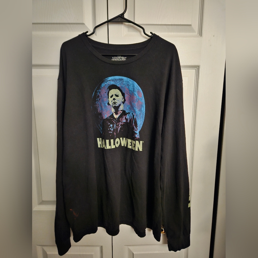 Black Halloween Graphic Long Sleeve Shirt 3X